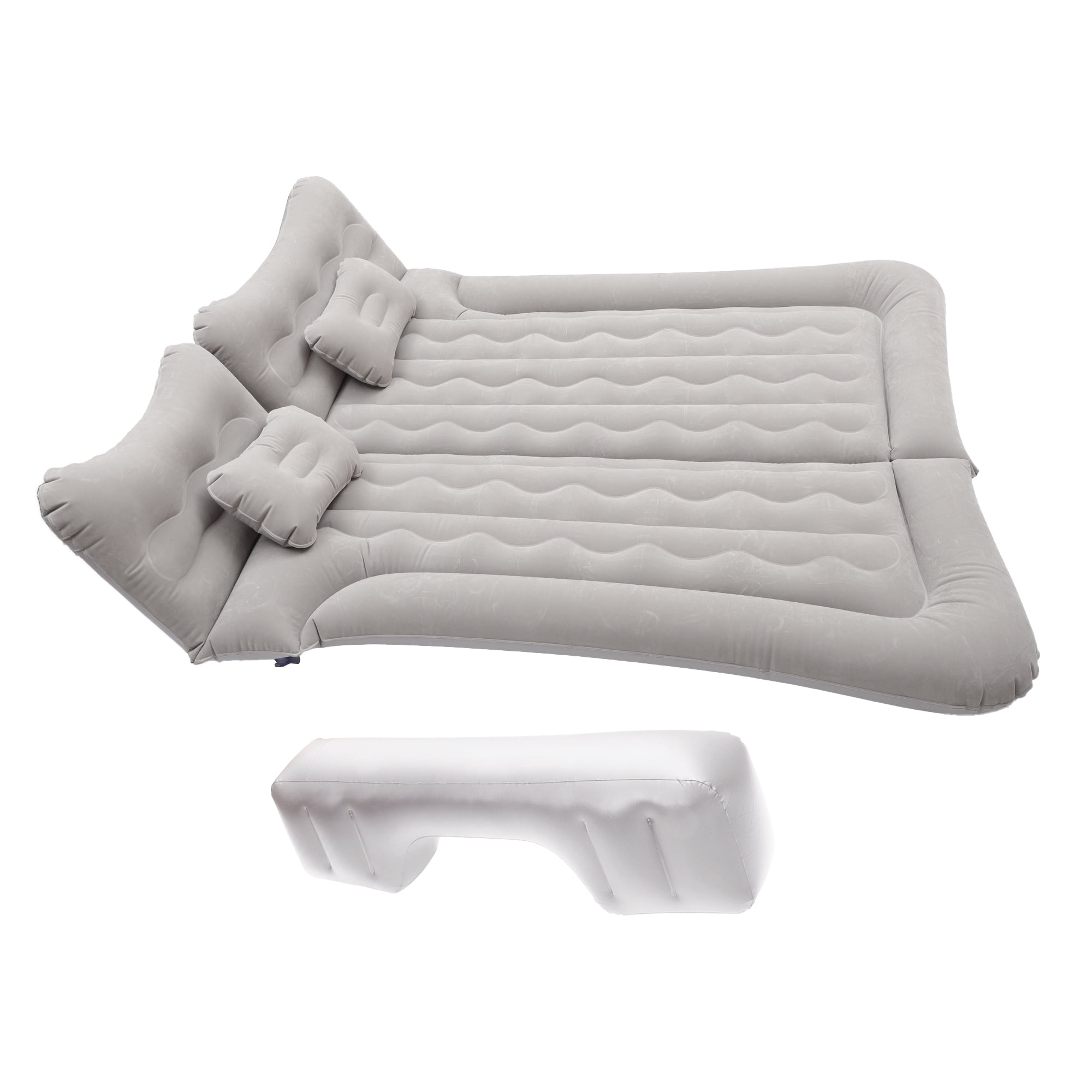 1 Set Car Air Mattress Camping Bed Air Bed Mat Sleeping Mat with Pillows for Car Travel Camping Gray
