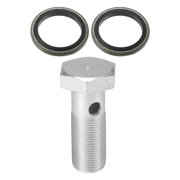 1 Set Car Brake Line Fitting Adapter 2.48 Length M20x1.5 Brake Line Thread Single Hollow Bolt