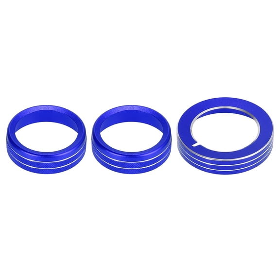 1 Set Car Center Decor Headlight Volume Control Button Ring Trim Cover for Ford for Mustang 2015-2021 Blue