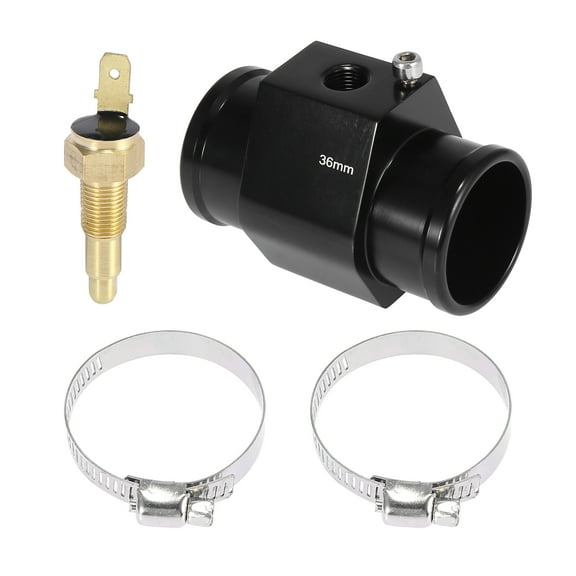 1 Set Car Engine Coolant Temperature Sensor Switch Radiator Hose Fitting Adapter Aluminum Alloy 36mm 210'F On-195'F Off
