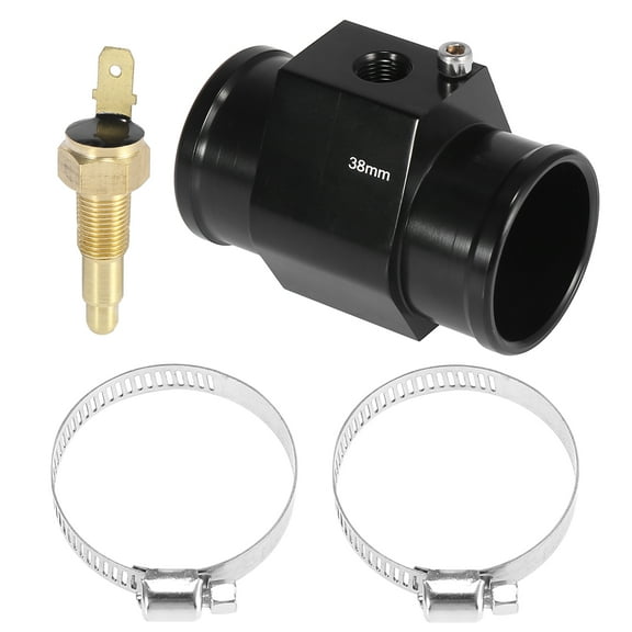 1 Set Car Engine Coolant Temperature Sensor Switch Radiator Hose Fitting Adapter Aluminum Alloy 38mm 200'F On-185'F Off