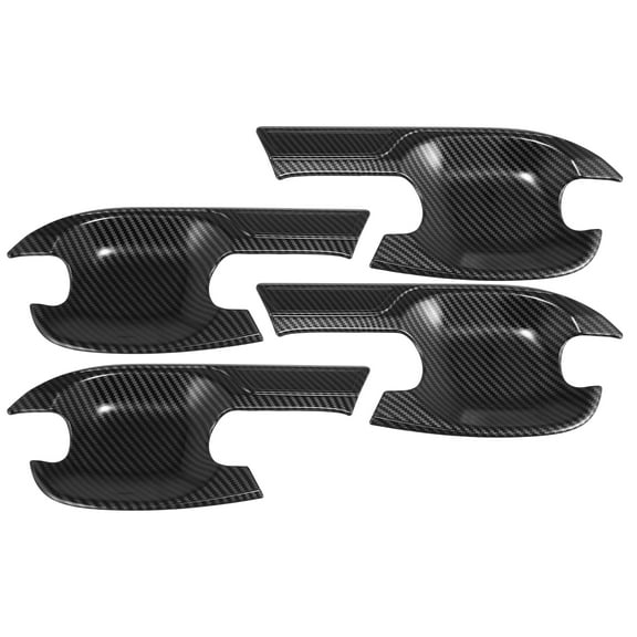 1 Set Car Exterior Door Handle Cup Bowl for Isuzu D-Max DMax 2021 2022 Carbon Fiber Pattern Gloss Black