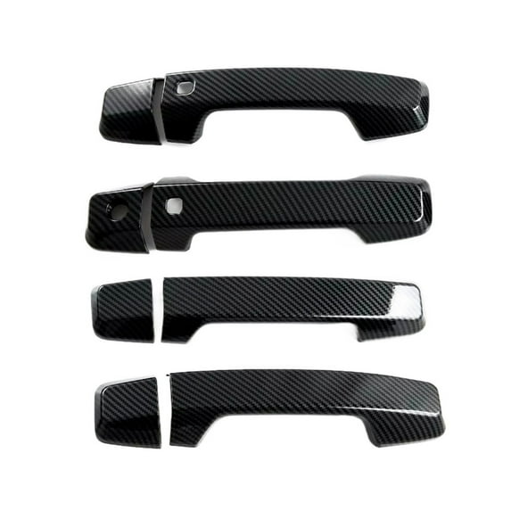 1 Set Car Exterior Side Door Handle Cover Trim Fit for Mitsubishi Triton MV 2024 Carbon Fiber Texture Style