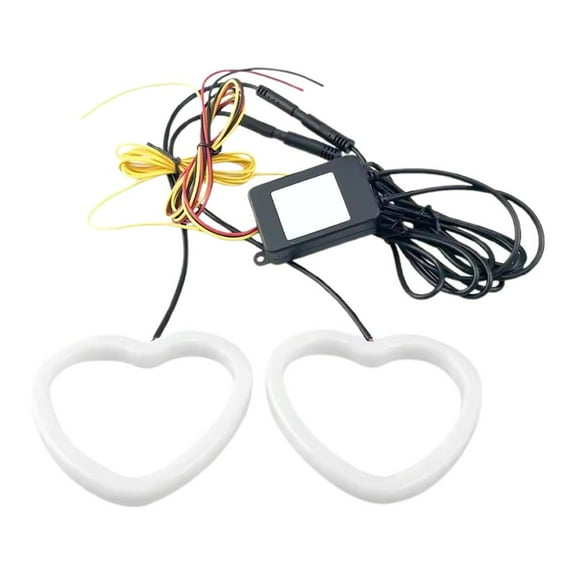 1 Set Car Eyes RGB Cotton Halo Rings 12V Led Headlight DRL Motorcycle with Eye Turning Shaped Heart Amber Light