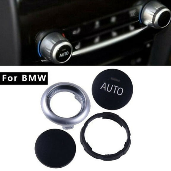 1 Set Car Inner Control Button Knob For BMW 5 6 7 Series X6 Black+Silver Car Parts 61319393931 Temperature Control Switch Cover