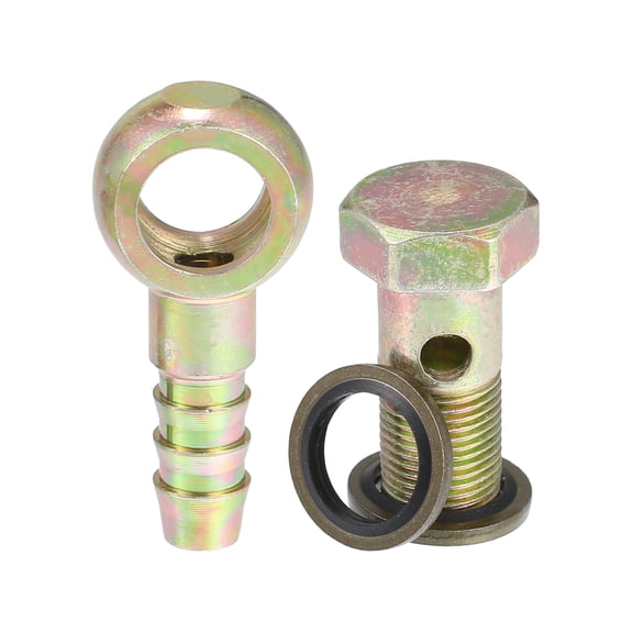 1 Set Car Oil Cooler Screw Ball Head Adapter Turbo Brake Line Bolt Adapter M12x1.0 10mm OD with Washers