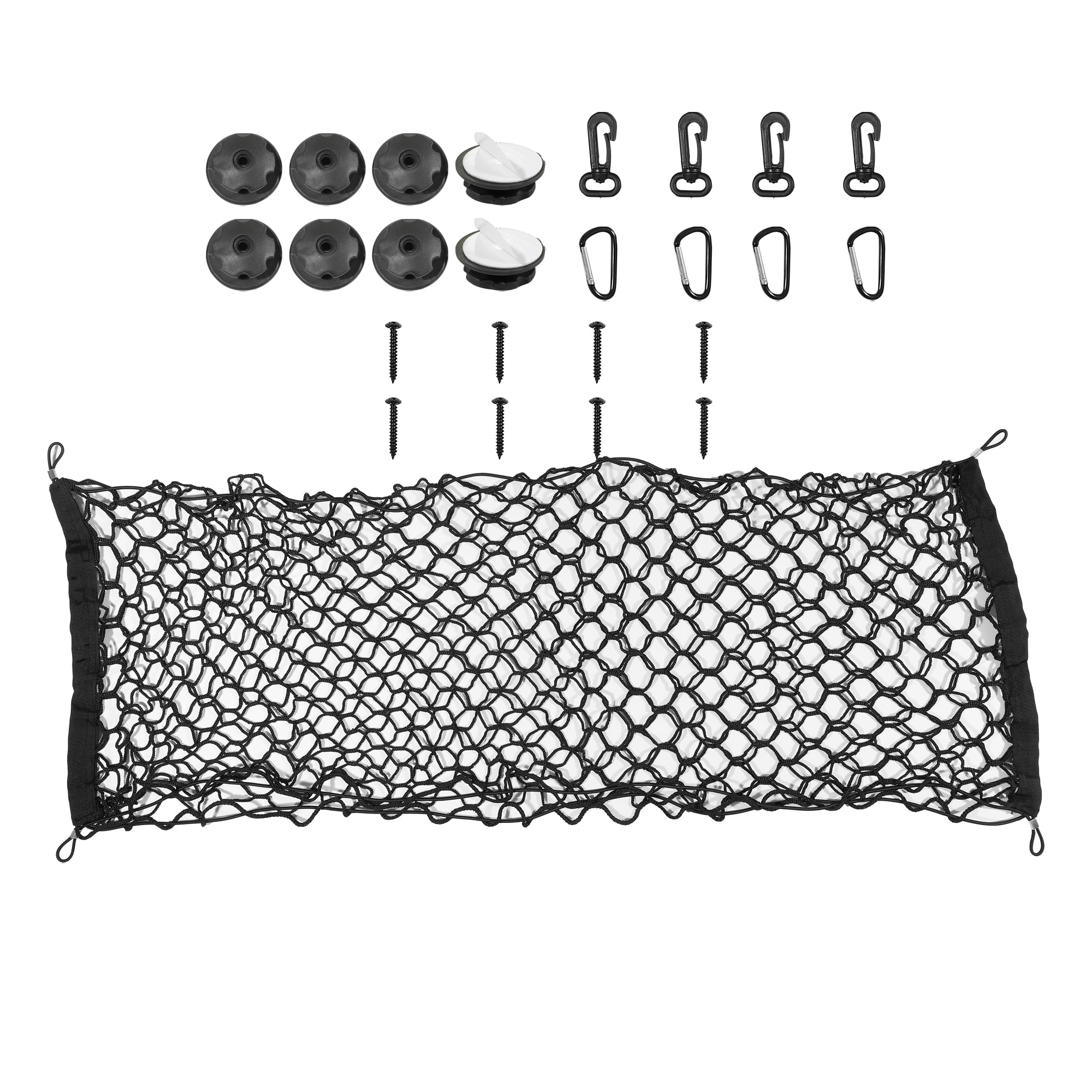 1 Set Car Trunk Seat Back Elastic Mesh Rear Cargo Net 4 x Hook 4 x ...