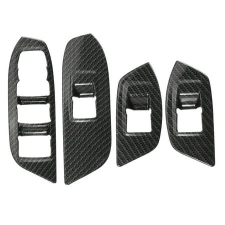 1 Set Carbon Fiber Pattern Window Lift Switch Button Plate Cover for Chevrolet Equinox 2018-2021