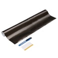 thumbnail image 1 of 1 Set Carbon Fiber Vinyl Wrap 11.81" x 5ft Self-Adhesive Car Sticker Waterproof Wrap Roll for DIY Decor Automotive Exterior Interior Protection with Scraper Tool, Black Golden, 1 of 7