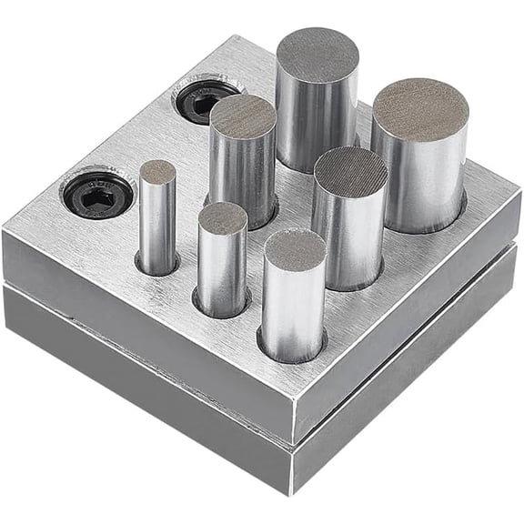 1 Set Carbon Steel Circle Round Disc Cutter Cutting Forming Pendant Charm Coin Punch Tool Stainless Steel Color 6.3x6.3x2.55cm art