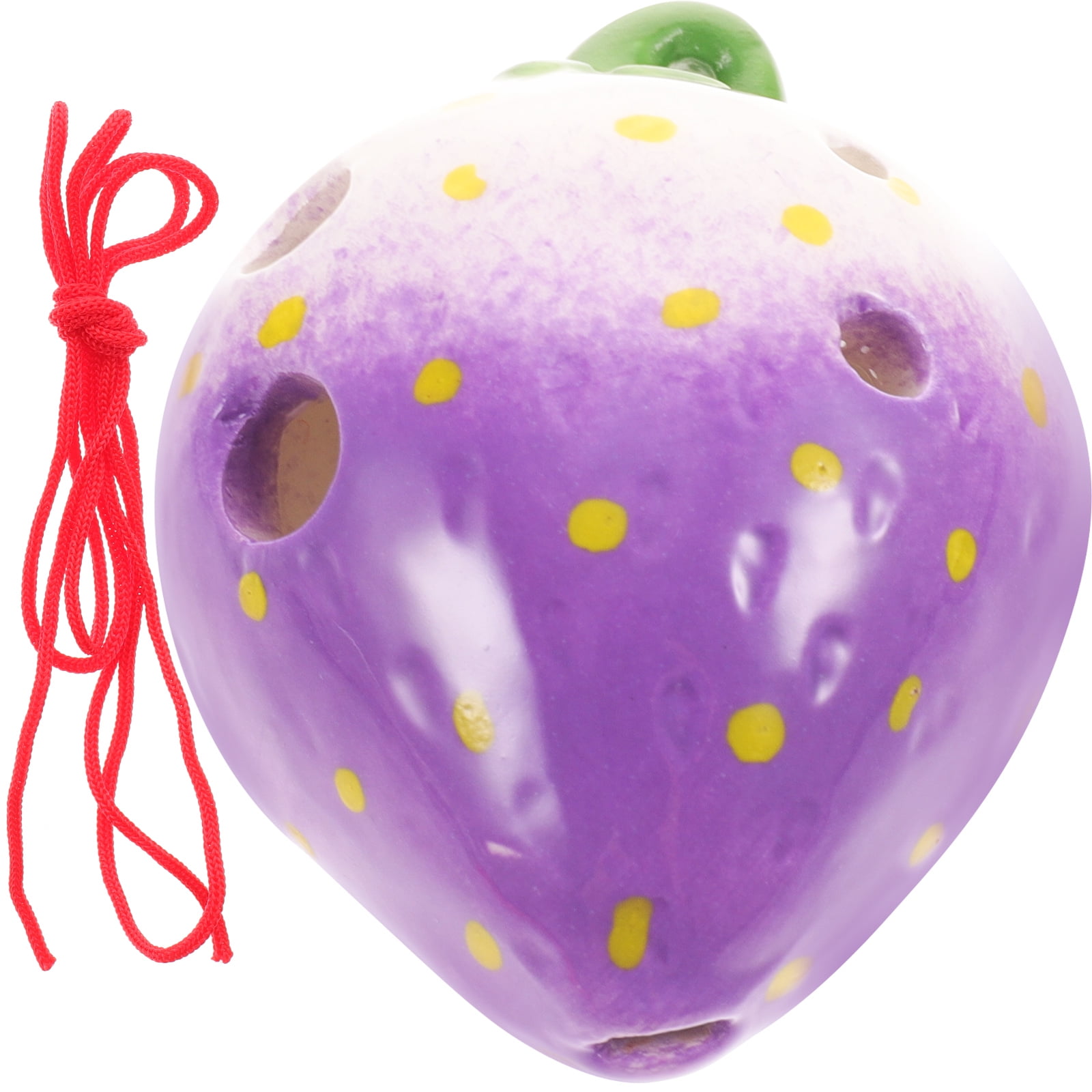 Qiysamall 1 Set Ceramic 6 Holes Ocarina Cartoon Strawberry Shaped