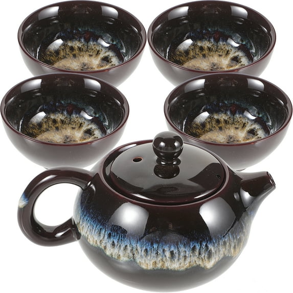 1 Set Ceramic Tea Pot and Cup Antique Teapot with Cup Kung Fu Tea Set Tea Kettle for Office