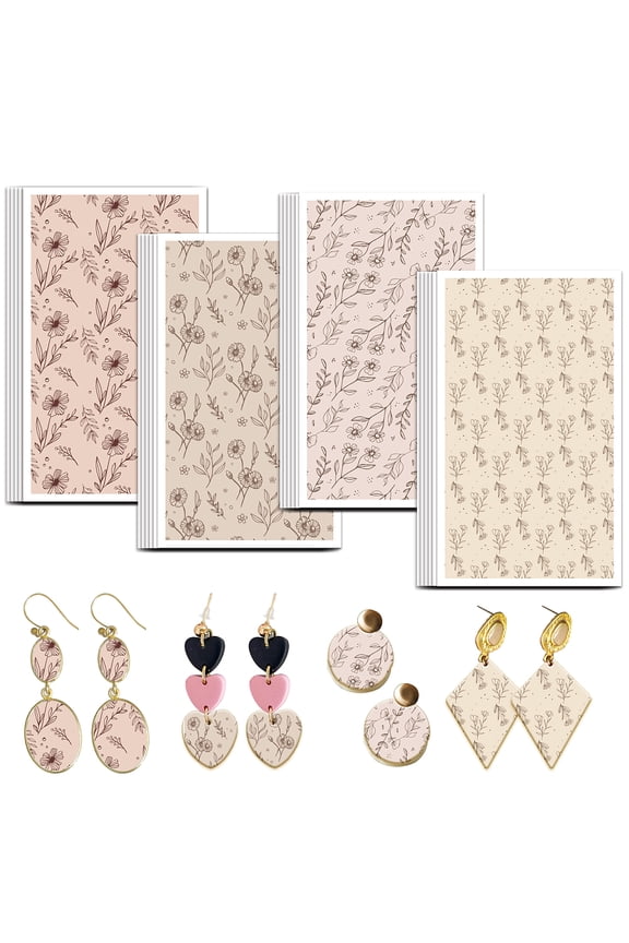 1 Set Ceramics Clay Water Transfer Paper Underglaze Transfer Decals for DIY Earrings Pendants Flower 12x7cm 24pcs/setDIY