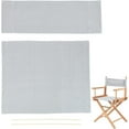 thumbnail image 1 of 1 Set Chair Replacement Canvas Grey Casual Directors Chair Cover Kit Replacement Canvas Seat and Back with Wood Stick Easy to Clean 18.7x15.16/20.47x6.69 inch DIY, 1 of 6