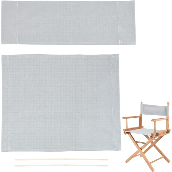 1 Set Chair Replacement Canvas Grey Casual Directors Chair Cover Kit Replacement Canvas Seat and Back with Wood Stick Easy to Clean 18.7x15.16/20.47x6.69 inch DIY