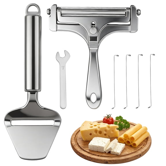 1 Set Cheese Slicers, Adjustable Wire Cheese Cutter with Cheese Plane Tool & Wires