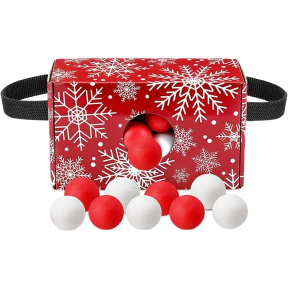 1 Set Christmas Box and Balls Party Games, Funny Twerk Game with 1 Belts, 1 Christmas Hat, 20 Balls, Shake Boxes for Christmas, Outdoor, Indoor, Family Party Games