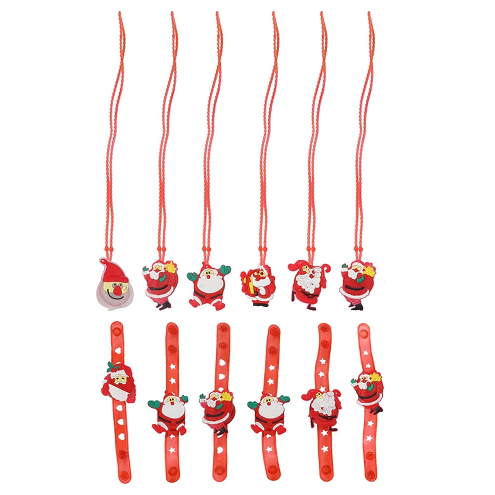 1 Set Christmas Light Up Necklace Bracelet Kid Toy Gift (Random Color