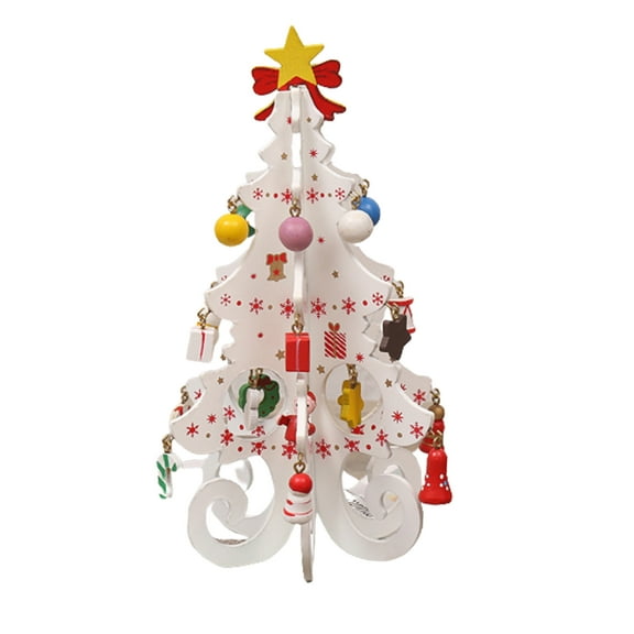 1 Set Christmas Tree Stereo Exquisite Wood Fine Workmanship Desktop Christmas Tree for Home