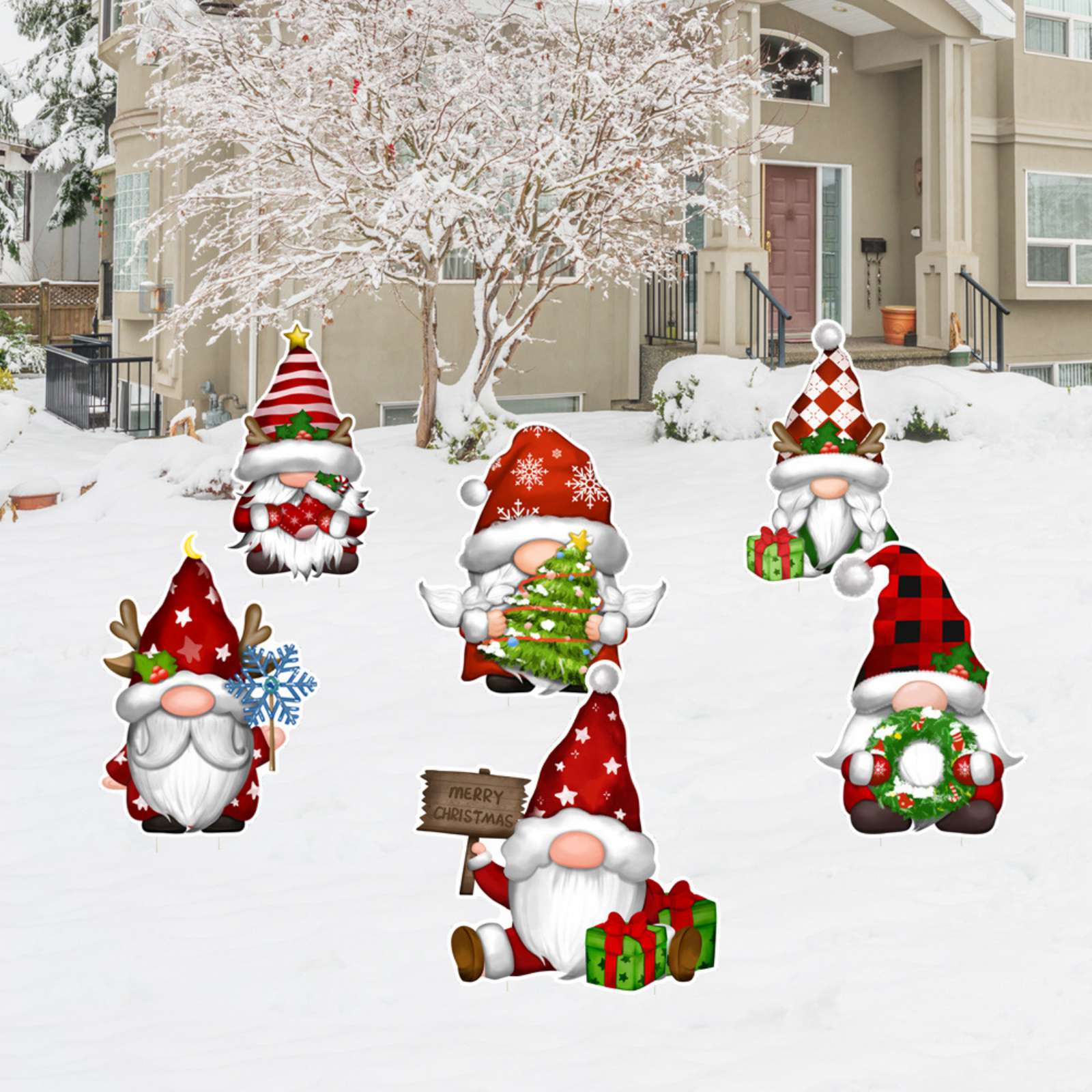 1 Set, Christmas Yard Signs Stakes Outdoor Decorations - Large Xmas