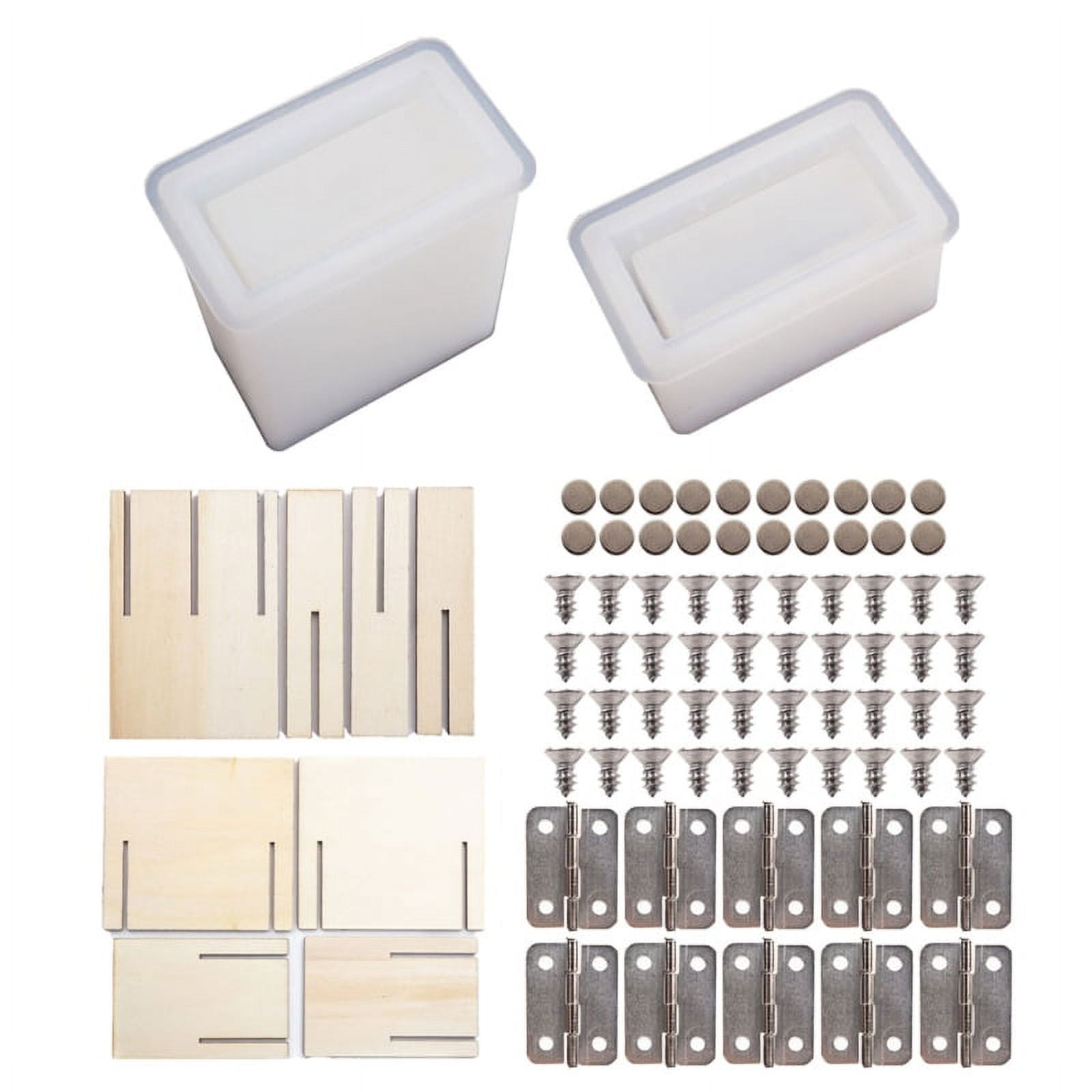  VILLCASE 4 Sets Storage Box Mold Resin Molds Silicone