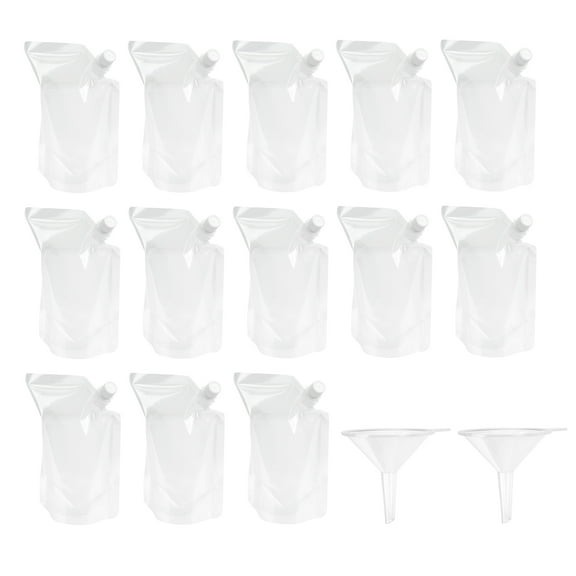 1 Set Clear Drinking Bag Plastic Liquor Bag Screw Lid Beverage Bag Plastic Liquor Flask