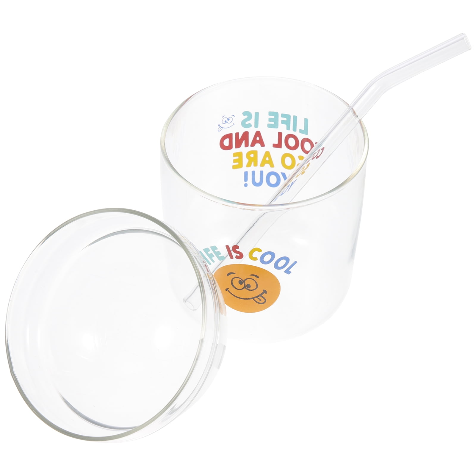 1 Set Clear Water Bottle Straw Water Bottle Straw Coffee Cup Glass