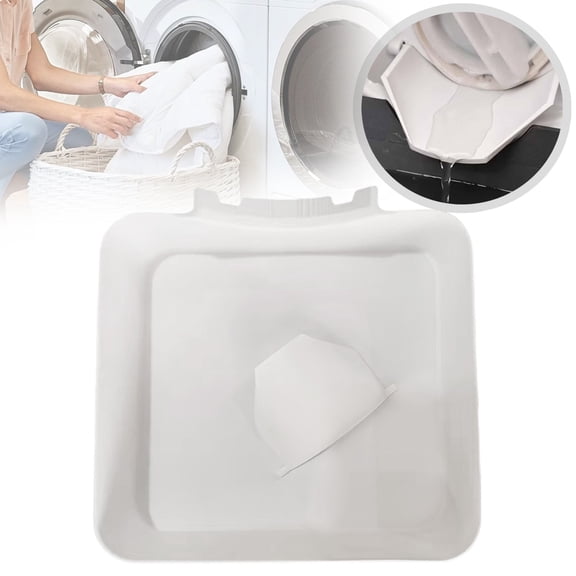 1 Set Clearance Under $3 Washing Machine Drip Pan With Drain Washing Machine Pan Plastic For Laundry Room Placing Drip Tray Under Washer Washing Machine White