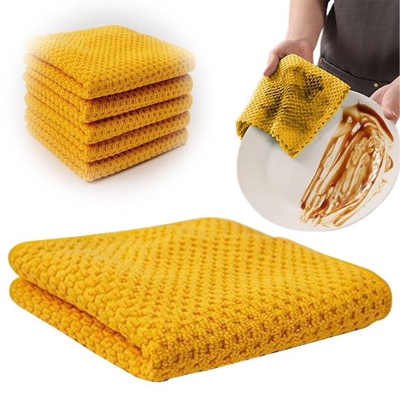 1 Set Clearance Under $3 Corn Cleaning Cloths Kitchen Wipe For Sink, Cloth Absorbent Yellow