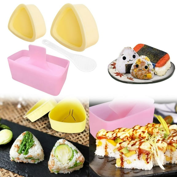 1 Set Clearance Under $5 Rice Ball Mold Set With Spoon Rice Ball Mold Set Plastic For Bento Lunch Box Packing Kids Sushi Making Fun White