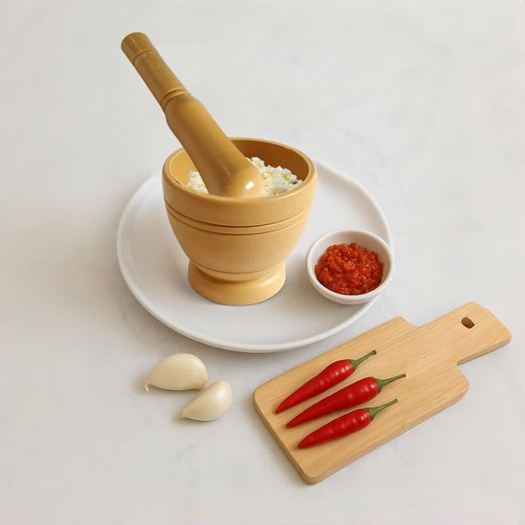1 Set Clearance Under $7 Garlic Press Set Lollipop Stand Plastic For Table Displaying Pops Stand Plastic Mortar & Pestle Gold
