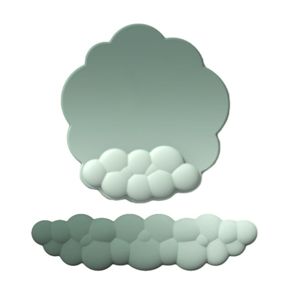 1 Set Cloud-shaped Desk Mat with Wristband for Painfree Typing Mouse Pad PU Foam