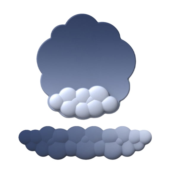 1 Set Cloud-shaped Desk Mat with Wristband for Painfree Typing Mouse Pad PU Foam