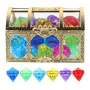 SOAC 1 Set Colorful Plastic Diamonds Gems Fake Gem Jewels Acrylic Diamond Gems for Crafts with Box