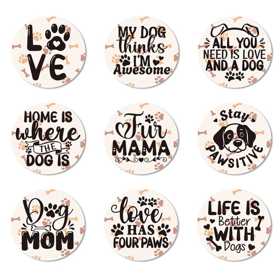 1 Set Composite Wood Board Cup Mats Set Printed Coasters Dog 100x5mm 1pc/style 9 style 9pcs/setDIY
