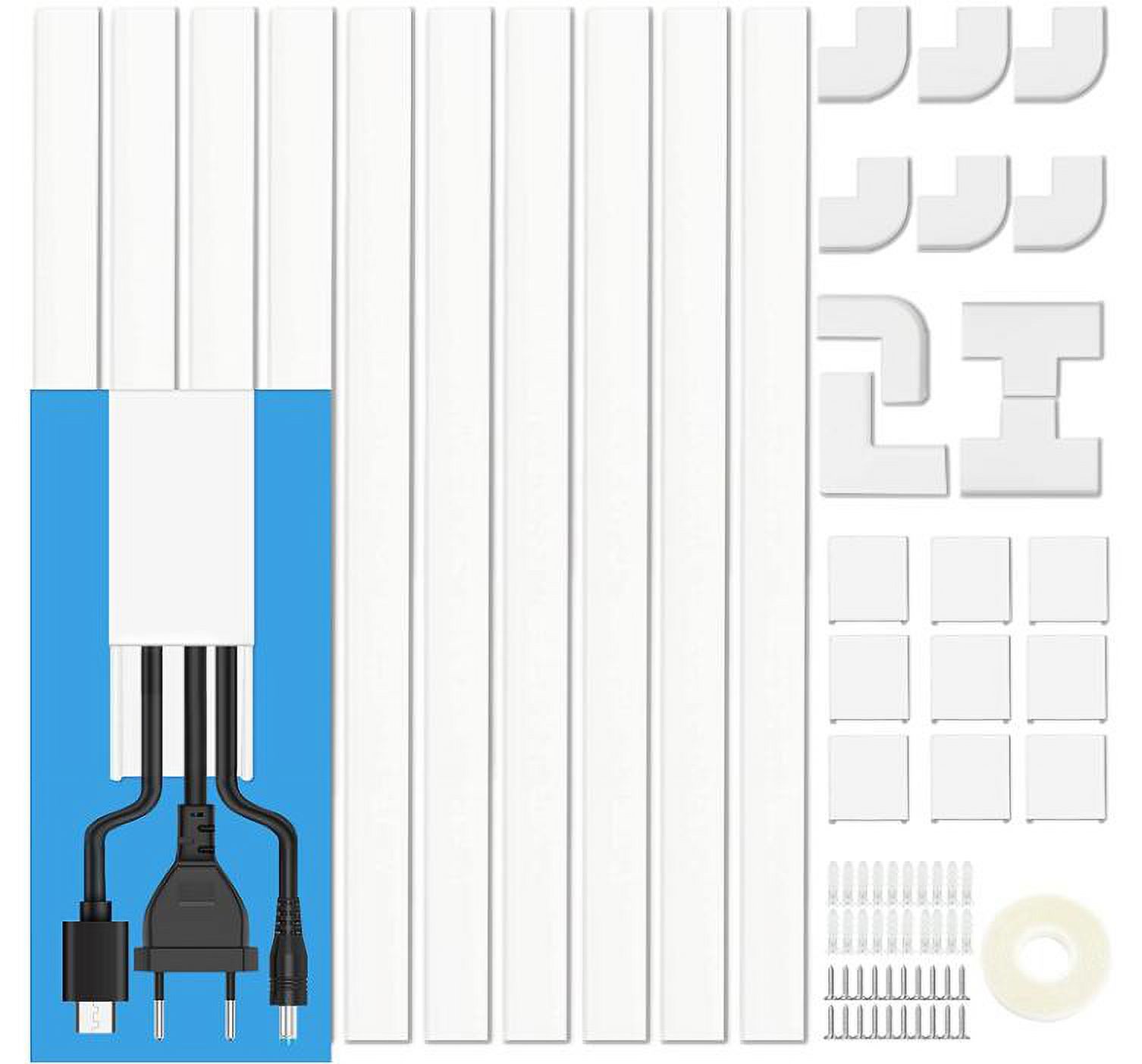1 Set Cord Cover Kit Cable Concealer Wire Hiders Wire Management TV