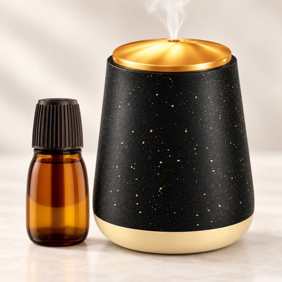 1 Set Cordless Essential Oil Diffuser Starter Kit, White Sage & Mahogany Fragrance, Flameless Portable Scent Diffuser with Refill Bottle, Adjustable Intensity