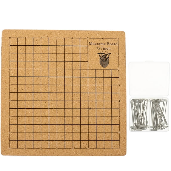 Cork Macrame Board with Stainless Steel T Pins for Woven Craft Assorted Color 1 Set
