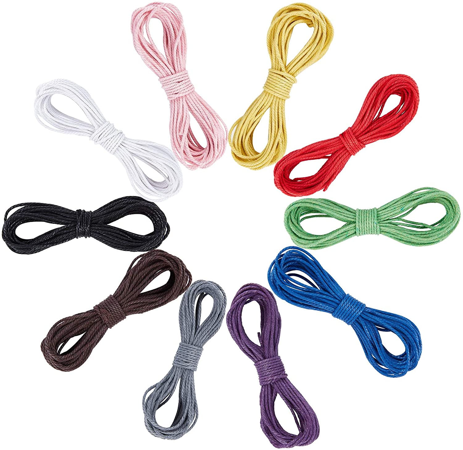 1 Set Cotton String Threads for Jewelry Making 3-Ply Mixed Color 2.3mm 10bundles/set