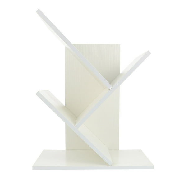 FUEENIRVA White Tree Shaped Desk Storage Shelf Bookcase Organizer for Office and Home, 1 Set