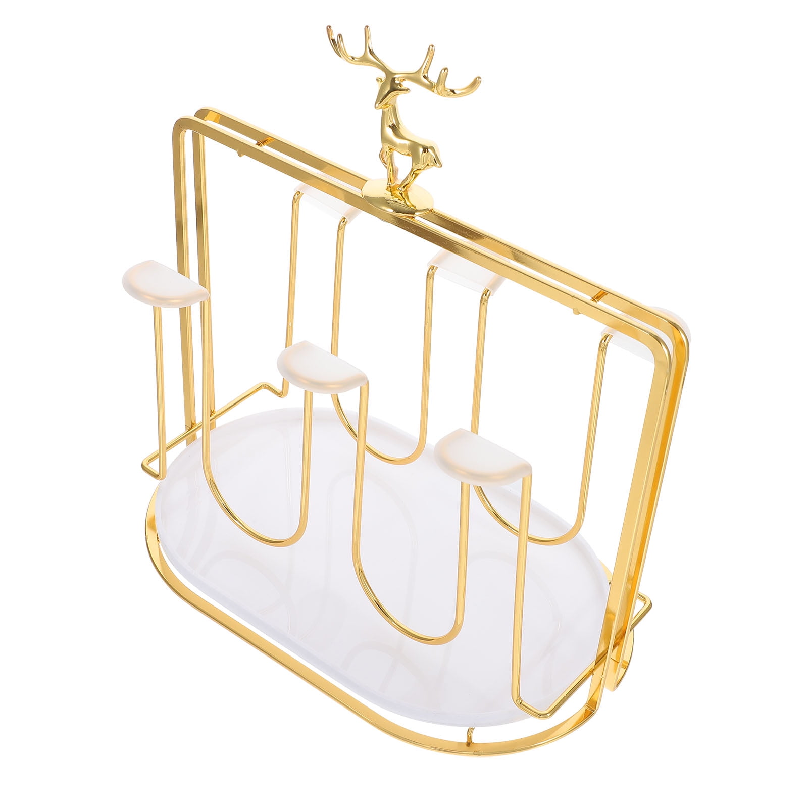 1 Set Creative Glass Cups Holder Iron Water Cup Drain Rack Cup Storage Rack