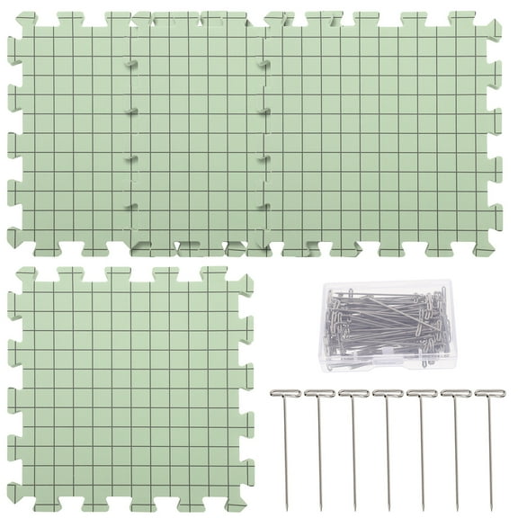 1 Set Crochet Blocking Board Foams Blocking Boards Knitting Blocking Mat with Metal Fixing Pin