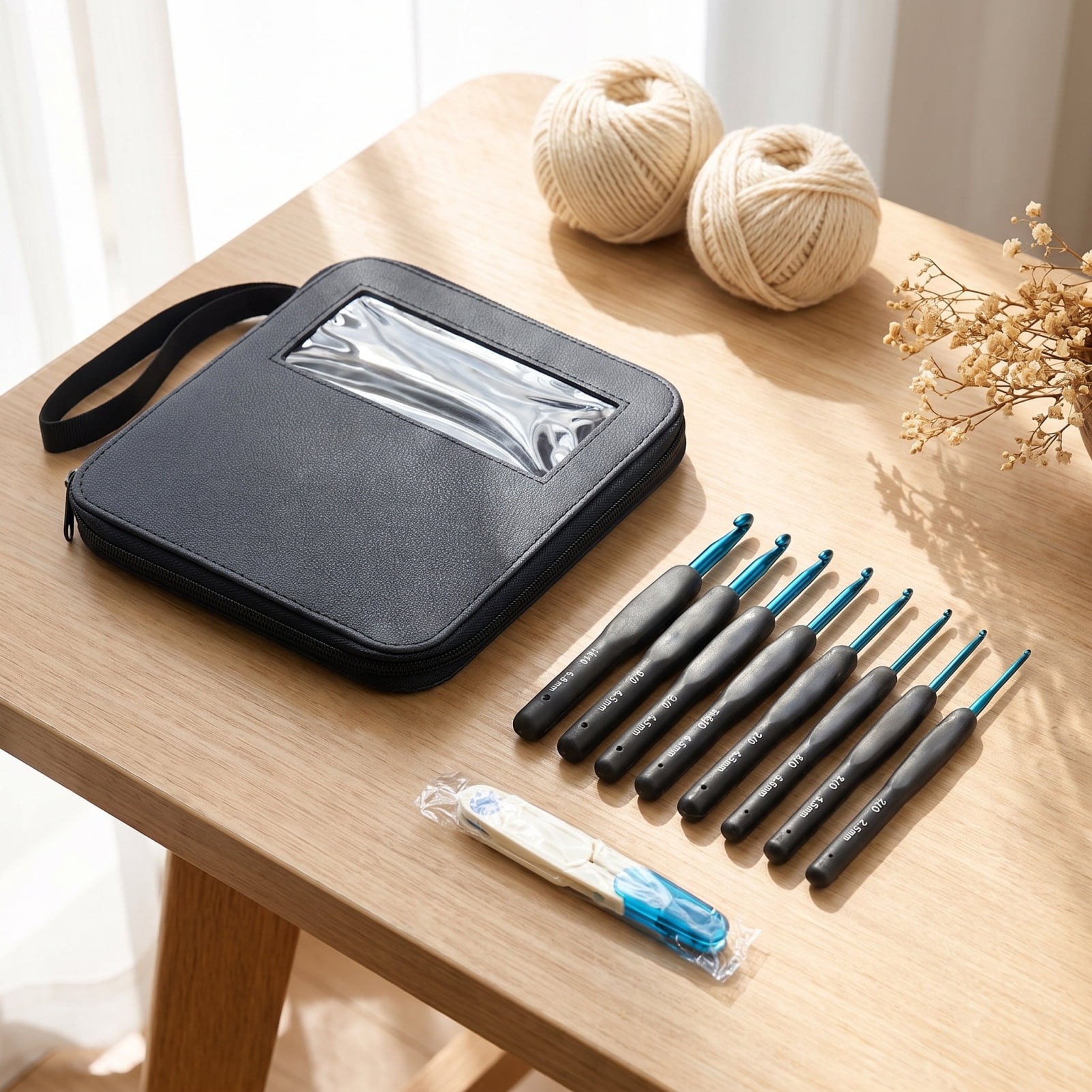 1 Set Crochet Hook Kit, 8 Sizes 2.5mm-6mm Yarn Knitting Crochet Hook ...