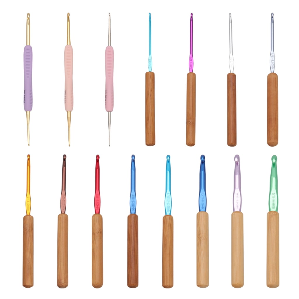1 Set Single Head Crochet Needle Set Ergonomical Crochet Hook Double Head Knitting Needle Crochet Supplies for Craft