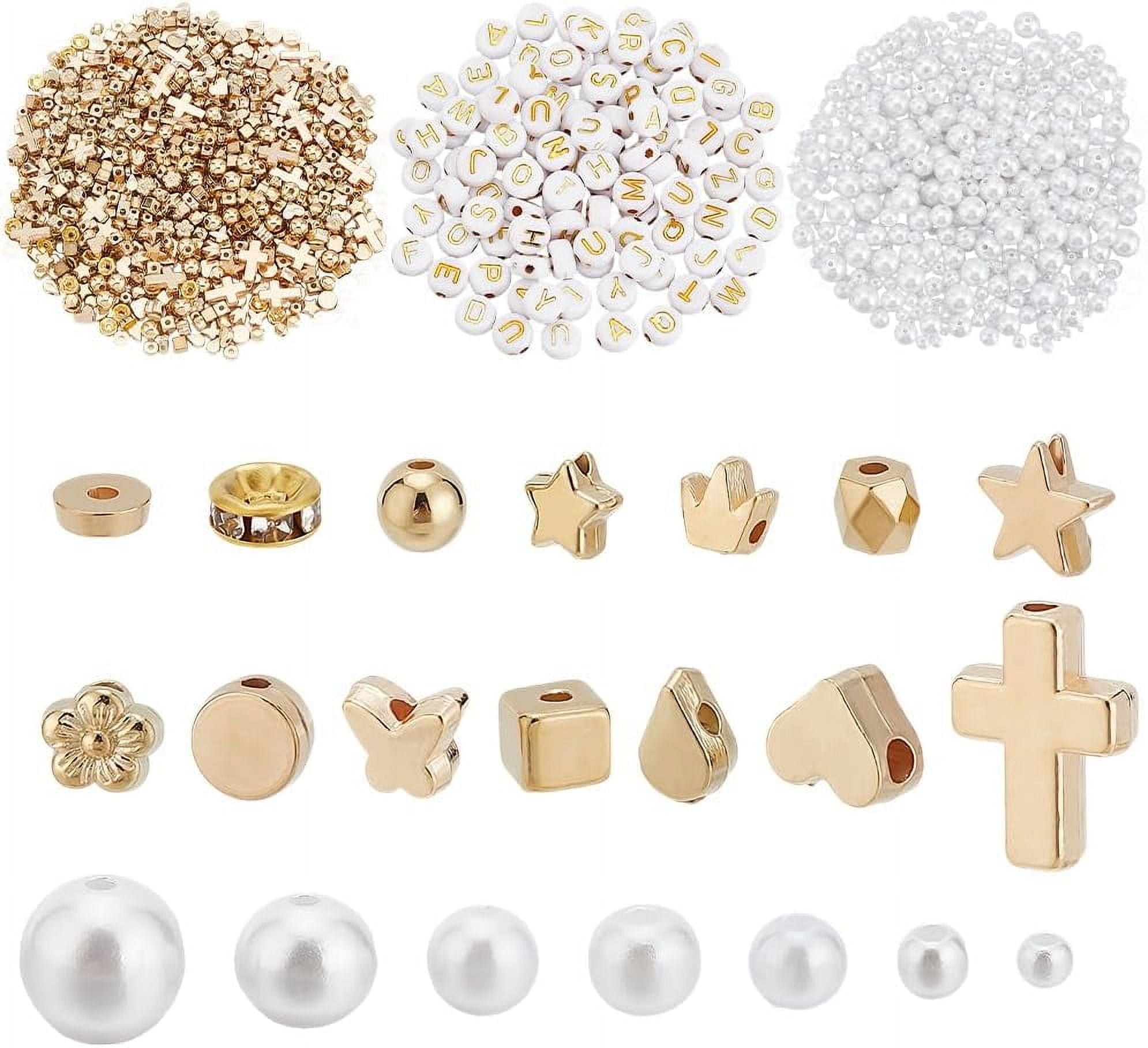 1 Set DIY Beads Kit including Acrylic Beads with CCB Plastic Beads Iron Rhinestone Spacer Beads Mixed Shapes 3~13x3~12x2.8~12mm Hole: 1~2mm 1750pcs/set