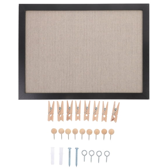 NIAIZEK Black Cork Bulletin Board for Office Wall, Thick Linen Message Board for Notes, Reminders, and Important Announcements