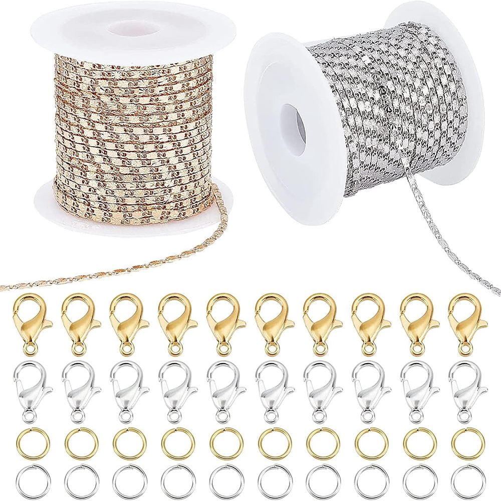 What Is A Raso Chain Pattern 1 Set DIY Chain Jewelry Set Making Kits Including Brass Raso Chains ...