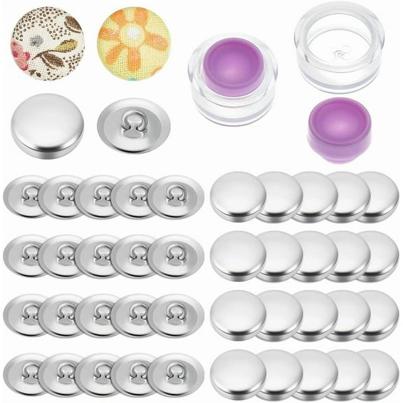 1 Set DIY Cover Button Making Kit Including 100Pcs Aluminum Blank Buttons 2 Set Plastic DIY Fabric Button Maker Medium Orchid 13x6mm Hole: 3mm for DIY