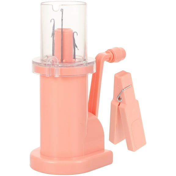 Tineasur 1Set Compact Pink DIY Knitting Mill Hand Operated Spool Knitter with Smooth Surface
