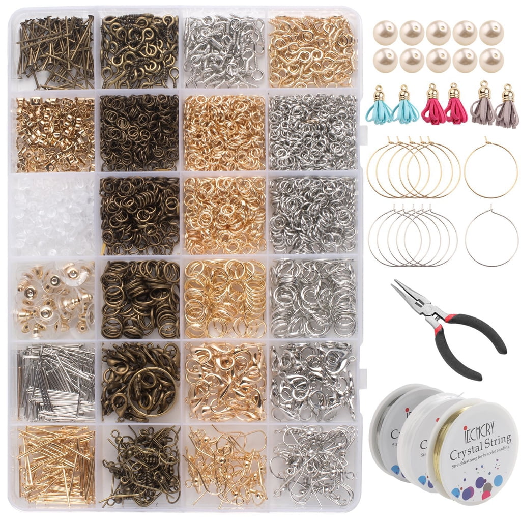 Jump Rings for Jewelry Making Necklace Repair Kit Jewelry Making Supplies with Jump Rings Lobster Clasps Earring Hooks